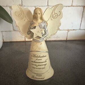 Element Cream and Silver Angel Figurine